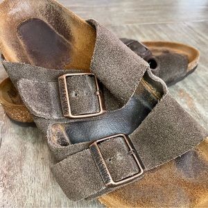 Brown Suede Arizona Birkenstock, size 38